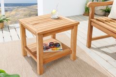 Massiver Beistelltisch EMPIRE TEAK 50cm natur Teakholz