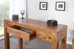 Massiver Sekretär MAKASSAR 100cm braun Sheesham stone finish Schreibtisch Konsolentisch