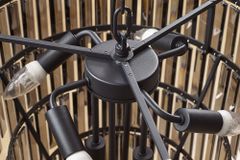 Luxus Kronleuchter KRISTALL 50cm grau mit Glasprismen schwarz Eisen Hängelampe