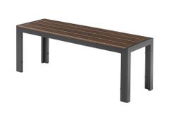 Moderne Gartenbank DESIGNO 130cm dunkelbraun schwarz Aluminium wetterfest Outdoor Sitzbank