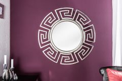 Glamouröser Design Spiegel EUPHORIA XL 85cm silber Wandspiegel Handarbeit aus Metall