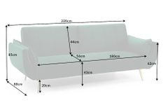 Retro Schlafsofa DIVANI 220cm smaragdgrün Samt goldene Metallfüße 3-Sitzer mit Bettfunktion