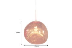 Runde Hängelampe LIQUID DIAMOND 35cm kupfer Glas Stahl Kugelleuchte