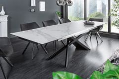 Ausziehbarer Esstisch EUPHORIA 180-220-260cm Marmor weiß Keramik made in Italy