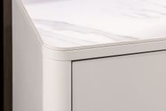 Design Sideboard SAVOY 180cm kaschmir weiß Marmor Keramik mit Stauraum und 3D-Front