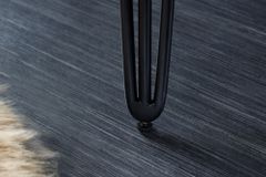 Runder Esstisch SCORPION 120cm Akazie natur Massivholz Hairpin Legs Retro Design