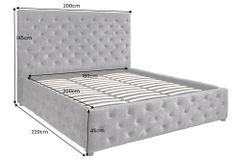 Boxbett PARIS 180x200cm grau Samt mit Stauraum und Lattenrost