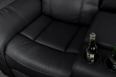 Exklusiver 5er Kinosessel HOLLYWOOD schwarz Ecksofa Getränkehalter Stauraum