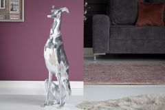 Elegante Windhund Skulptur GREYHOUND 70cm Aluminium Design Figur