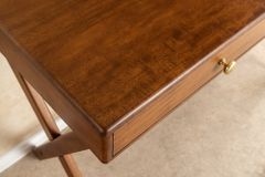 Stilvoller Konsolentisch SECRETARIO 110cm braun Akazie gold mit Schubladen