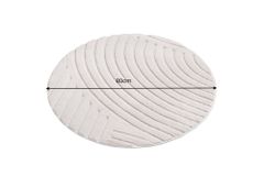 Runder 3D strukturierter Kurzflor Teppich ART DECO 80cm beige creme Hoch-Tief-Effekt