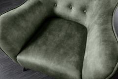 Design XL Sessel AMSTERDAM grün Samt schwarze Metallbeine Retro Stil