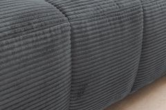 Modernes Ecksofa ZERO GRAVITY 240cm dunkelgrau Cord 3-Sitzer Couch L-Form