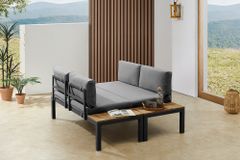 Modulare Garten Sitzgruppe ORLANDO LOUNGE 240cm anthrazit Aluminium wetterfest inkl. Kissen