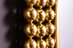 Runder Wandspiegel PEARLS 75cm gold Metall