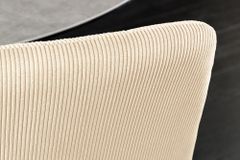 Moderner Design Stuhl TRES CHIC beige Cord schwarze Metallbeine Esszimmer