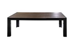 Moderne Gartenbank DESIGNO 130cm dunkelbraun schwarz Aluminium wetterfest Outdoor Sitzbank