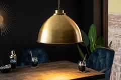 Design Hängelampe INDUSTRIAL 45cm gold Metall rund Pendelleuchte höhenverstellbar