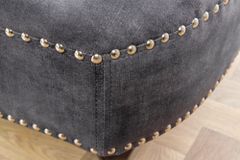 Design Récamière CHESTERFIELD 170cm grau strukturiertes Samt Knopfheftung Nietenbesatz