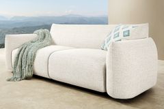 In- und Outdoor Sofa SEAHAWK 205cm creme Aluminium Olefin wetterfest 2-Sitzer Couch