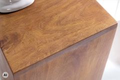 Design Deko Säule 3er Set MAKASSAR 80cm braun honey finish Mangoholz Handarbeit