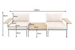Outdoor Lounge Sitzgruppe MOBILE MODULAR 240cm anthrazit greige inkl. Kissen
