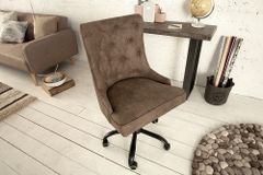 Höhenverstellbarer Bürostuhl VICTORIAN vintage taupe mit Armlehne