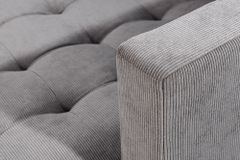 Modernes Ecksofa STOCKHOLM 220cm grau Cordstoff Federkern 3-Sitzer-Sofa