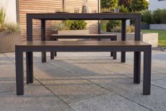 Moderner Gartentisch DESIGNO 150cm dunkelbraun schwarz Aluminium wetterfest