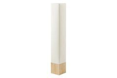 Moderne Stehlampe AGAPUNE 120cm weiß hellbraun Bambusfuß Stoffschirm