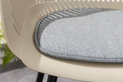 Design Stuhl SIGNUM greige schwarz Kunststoff Indoor Outdoor mit Armlehnen