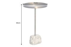 Handgefertigter Beistelltisch TRAYFUL 60cm messing antik Eisen natur Marmorfuß