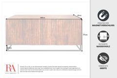 Massives Sideboard AMAZONAS 160cm Mangoholz natürliches Front Design