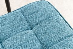 Moderner Hocker SCANDINAVIA blau Strukturstoff Metallbeine Fußhocker