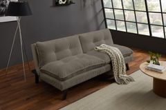 Modernes Schlafsofa COCOONING 190cm greige Cord 3-Sitzer Couch