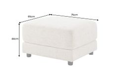 Moderner Hocker LOFT 75cm champagner beige Chenille Nosagfederung Taschenfederkern