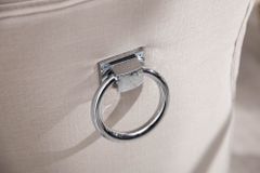 Eleganter Stuhl CASTLE beige Leinenstoff Landhausstil mit Komfortgriff