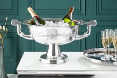 Eleganter Design Sektkühler CHAMPAGNE 40cm silber poliert Flaschenkühler