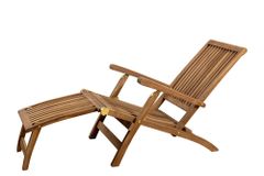 Massive Gartenliege EMPIRE TEAK 175cm natur Teakholz Deckchair verstellbar