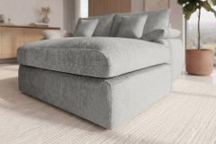 Stilvolles Big Sofa SOHO 260cm grau Chenille 4-Sitzer Couch mit Wellenunterfederung