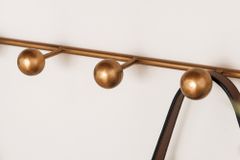 Dekorative Wandgarderobe HERITAGE 80cm natur gold messing Pinie Metall mit Ablage