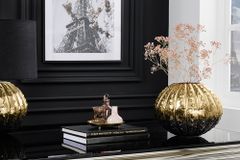 Design Deko Vase ABSTRACT 30cm gold Handarbeit Hammerschlag