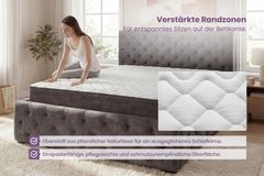 Ergonomische Matratze CLOUD FLEX 160x200cm dunkelgrau Tonnentaschenfederkern 9-Zonen