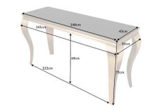 Eleganter Konsolentisch MODERN BAROCK 145cm schwarz gold Opalglas Edelstahlbeine