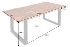 Massivholz Esstisch GENESIS 160cm natur anthrazit Akazie Baumkante Industrial Design
