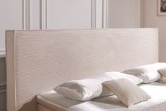 Design Boxspringbett SIGNUM 180x200cm beige Cord inkl. Topper Matratze und Stauraum