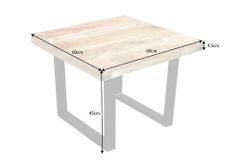 Massiver Couchtisch IRON CRAFT 60cm Mangoholz Industrial Design