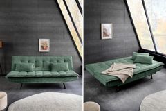 Modernes Schlafsofa JAZZ 190cm grün Cord 3-Sitzer Couch