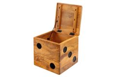 Massiver Würfel-Hocker CUBE 40cm natur Mangoholz Beistelltisch stapelbar mit Fach