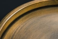 Handgefertigter Beistelltisch TRAYFUL 60cm messing antik Eisen natur Marmorfuß